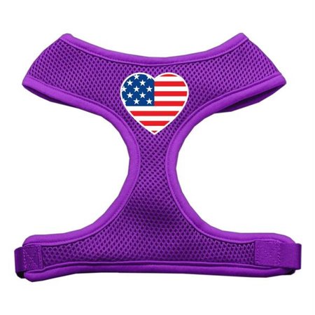 UNCONDITIONAL LOVE Heart Flag USA Screen Print Soft Mesh Harness Purple Medium UN906258